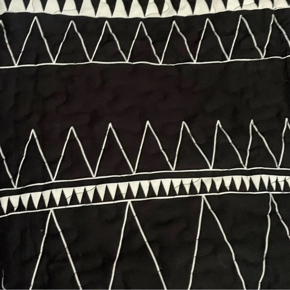 Andency Boho Tribal black and white quilted pillow shams set of two geometric